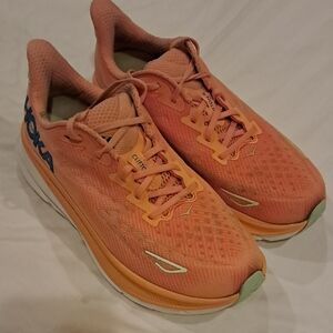 Hoka Orange Clifton 9 Mens Running Shoes 9.5W